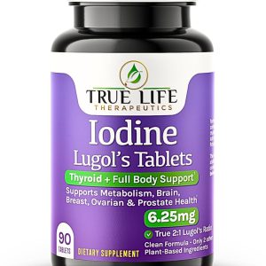 Comprimidos de Iodo Lugol 6,25 mg – Suporte à Tireoide, Energia e Desintoxicação – 90 comprimidos
