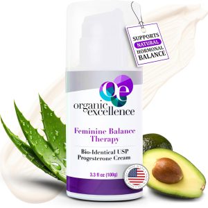 Creme de Progesterona Bioidêntica Organic Excellence – Suporte Natural para Equilíbrio Hormonal Feminino | TPM, Perimenopausa, Menopausa | 100 ml (3,3 fl oz)