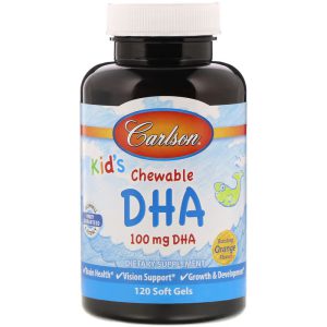 DHA para Crianças - Carlson Labs - sabor laranja - 60 softgels