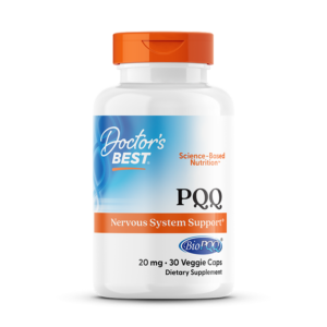 Frasco de PQQ com BioPQQ 20 mg Doctor's Best, 30 cápsulas vegetarianas
