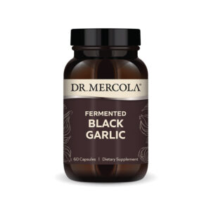 Frasco Alho Preto Fermentado Dr. Mercola de 60 cápsulas
