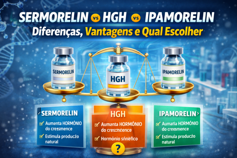 ⚖️ Sermorelin vs HGH vs Ipamorelin: Diferenças, Vantagens e Qual Escolher