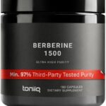 Suplemento Toniiq Berberina HCl 180 Cápsulas - Alta Potência para Saúde Metabólica