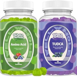Gomas Well&Whole EAA e TUDCA 1000mg - Suporte ao Desempenho e Saúde do Fígado em Gomas Veganas