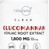 Glucomannan Type Zero - 1800 MG de Raiz de Konjac para Controle do Apetite e Perda de Peso