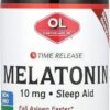 Melatonina 10mg da Olympian Labs - Suplemento Vegano para Sono Reparador e Relaxamento Natural