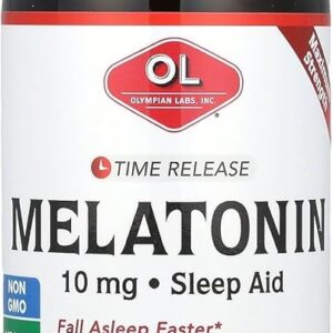 Melatonina 10mg da Olympian Labs - Suplemento Vegano para Sono Reparador e Relaxamento Natural