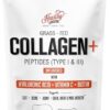 Collagen+ Powder 16 Oz com 18g de Proteína, Biotina e Ácido Hialurônico - Beleza e Saúde para Cabelo, Pele e Unhas