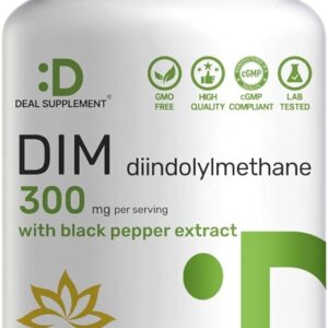 Suplemento DIM 300mg com Extrato de Pimenta Preta - Equilíbrio Estrogênico para Saúde Hormonal