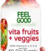 Vita Fruits and Veggies FeelGood Superfoods - Multivitamínico Completo com 25 Superfoods para Saúde e Imunidade