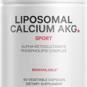 Suplemento de Cálcio Lipossomal com Alpha-Ketoglutarato - 60 Cápsulas para Alta Absorção Diária