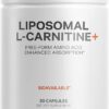 Codeage Liposomal L-Carnitine+ 90 Cápsulas - 500 mg de L-Carnitina para Energia e Controle de Peso