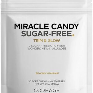 Doces Sem Açúcar Codeage Miracle Candy Frutas Mistas - 30 Macios e 0g de Açúcar