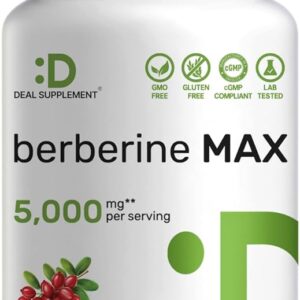 Berberine Max 97% Pure HCl - Suplemento Vegetariano para Saúde Metabólica e Antiinflamatória