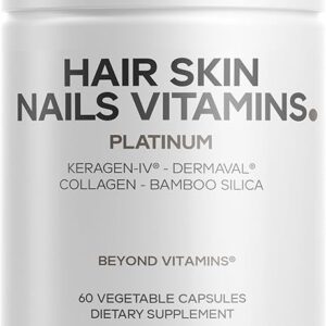 Codeage Hair Skin Nails Vitamins Platinum - Suporte Premium para Cabelo, Pele e Unhas com KeraGEN-IV