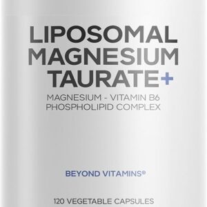 Codeage Liposomal Magnesium Taurate+ 120 Cápsulas - Suplemento Vegano com Vitamina B6 para Relaxamento e Saúde