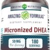 Amazing Formulas Suplemento de DHEA Micronizado 50 Mg - Suporte Hormonal e Bem-Estar Geral