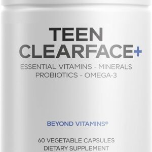 Codeage Teen Clearface: Suplemento Completo para Saúde da Pele de Adolescentes com Vitaminas e Ômega-3