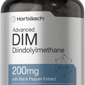 Horbäach Suplemento de DIM 200mg com Extrato de Pimenta Preta - Suporte Hormonal Avançado para Saúde Geral
