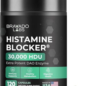 Bravado Labs DAO Supplements - Bloqueador de Histamina 120 Cápsulas para Suporte Imunológico e Digestivo
