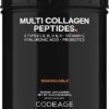 Codeage Multi Collagen Peptides + Probiotics Black Edition 21oz - Suporte Completo para Pele, Articulações e Digestão