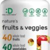 Frutas e Vegetais 80 tipos - Nature’s Supplement - Superfoods para Saúde Geral em 240 Cápsulas
