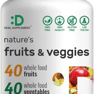 Nature’s Fruits & Veggies Supplement - 80 Superfoods para Saúde Geral em 240 Cápsulas