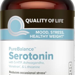 Suplemento Pure Balance Serotonin com 5-HTP e Vitamina D3 - Aumenta Bem-Estar e Equilíbrio Emocional