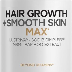Suplemento Codeage Hair Growth + Smooth Skin Max - Crescimento Capilar e Saúde da Pele com Lustriva