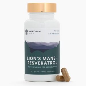 Lion’s Mane + Resveratrol - 60 Cápsulas para Saúde Cerebral e Cardiovascular