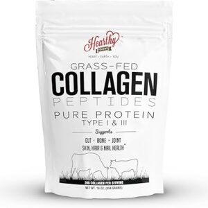 Collagen Powder Hearthy Foods 16 Oz - 18g de Proteína Sem Açúcar Ideal para Dietas Keto