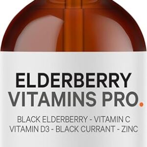 Suplemento Líquido de Elderberry com Vitamina C, D3 e Zinco - Suporte Imunológico para Adultos e Crianças