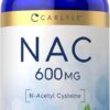 Carlyle NAC N-Acetyl Cysteine 600mg - Suplemento Antioxidante e Desintoxicante