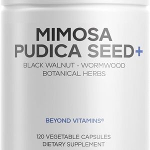 Cápsulas de Sementes de Mimosa Pudica Orgânica - Limpeza e Saúde Digestiva em 120 Cápsulas Veganas