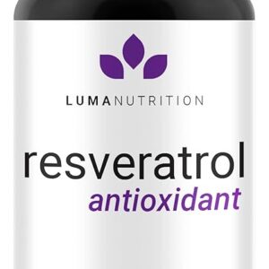 Luma Nutrition Resveratrol 98% Trans-Resveratrol - Antioxidante Vegano para Saúde Cardiovascular