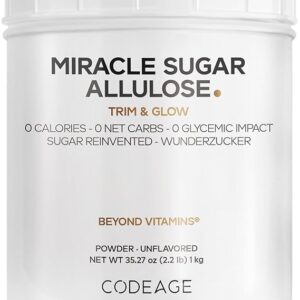 Codeage Miracle Sugar Allulose Powder 35.27 Oz - Adoçante Zero Calorias e Zero Carboidratos para Dietas Saudáveis
