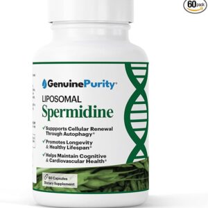 GenuinePurity Liposomal Spermidine 8mg - Suplemento para Renovação Celular e Envelhecimento Saudável