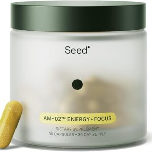 Seed AM-02 Energy + Focus - Suplemento Nootrópico Vegano com Energia Sustentada por Até 6 Horas