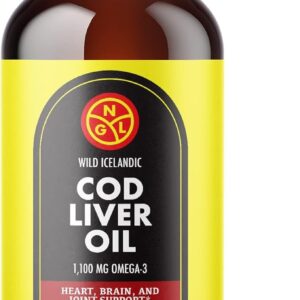 Óleo de Fígado de Bacalhau Puro da Islândia - Omega-3 para Saúde do Coração e Cérebro