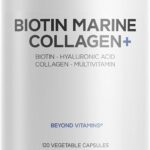 Codeage Biotin Marine Collagen Peptides - Suplemento para Crescimento Capilar com Biotina e Vitaminas