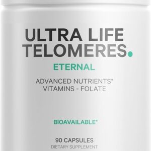 Suplemento de Telômeros Codeage Ultra Life com Vitaminas e Ervas - 90 Cápsulas para Suporte ao DNA