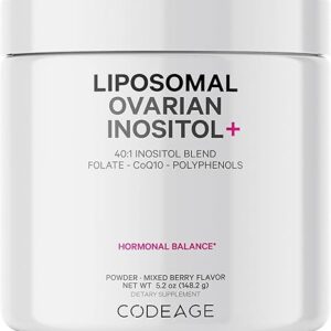 Codeage Liposomal Ovarian Inositol Powder - Myo-Inositol e D-Chiro-Inositol em Proporção 40:1 para Saúde Feminina