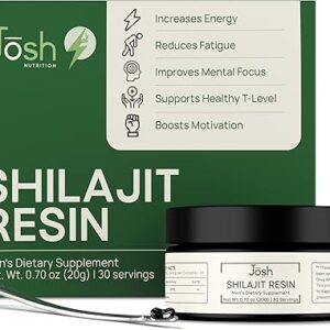 Josh Nutrition Shilajit Puro do Himalaia 30g - Energia e Foco com Alto Teor de Ácido Fulvico