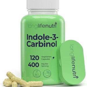 LongLifeNutri Indole-3-Carbinol 400mg - Suporte Eficaz para Equilíbrio Hormonal e Saúde Celular
