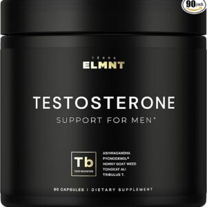 Testosterone Booster TERRA ELMNT - Suplemento Natural com Ashwagandha e Tribulus para Aumento de Testosterona e Performance