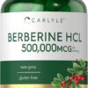 Suplemento de Berberina HCL 500.000mcg - Suporte Metabólico Vegetariano e Gluten Free