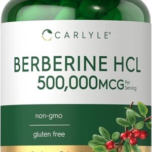 Suplemento de Berberina HCL 500.000mcg - Suporte Metabólico Vegetariano e Gluten Free