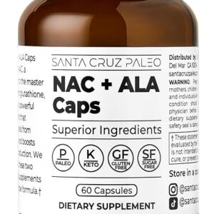 NAC + ALA Caps Santa Cruz Paleo - Suporte Celular e Antioxidante Eficaz para Dietas Keto e Paleo