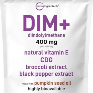 Suplemento DIM+ 240 Cápsulas com Óleo de Semente de Abóbora - Equilíbrio Estrogênico e Antioxidante