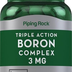 Suplemento de Boro 300 Comprimidos - Fórmula Vegetariana e Tripla para Saúde Óssea e Hormonal